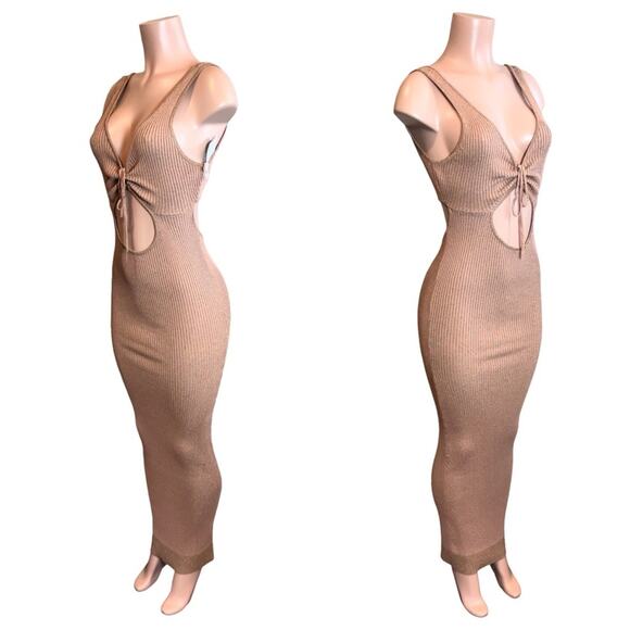 Beach Bunny Lennon Maxi Dress SZ M Copper $129 - Picture 3 of 6
